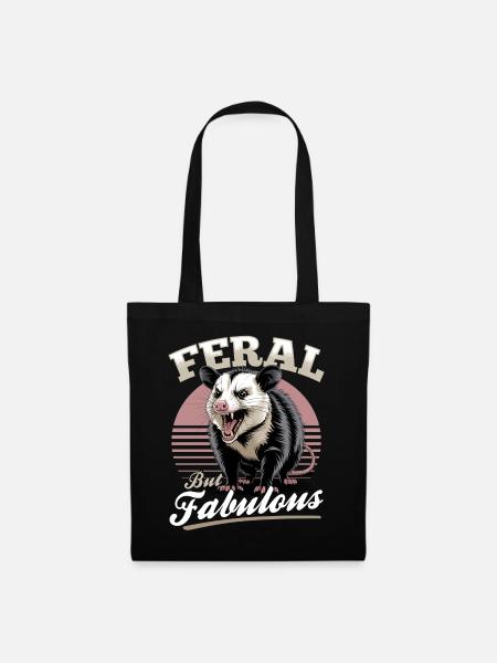 Funny Opossum - Stoffbeutel - Schwarz