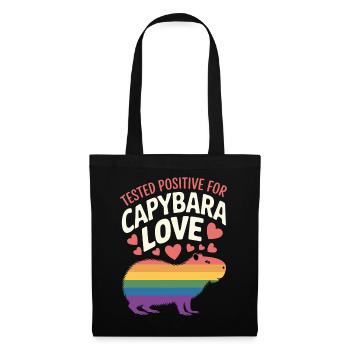 Capybara Regenbogen Liebe Design - Stoffbeutel - Schwarz - Vorne