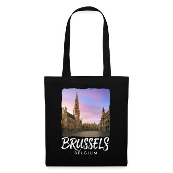 Bruxelles, Belgique - Sac en tissu - noir - Devant
