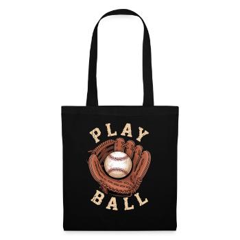 Baseball Spiel Handschuh Play Ball Design - Stoffbeutel - Schwarz - Vorne