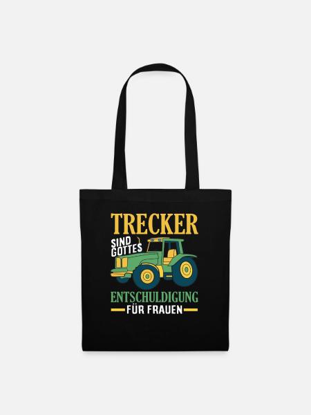 Traktorfahrer Hobby Bauer Traktor Männer Spruch - Stoffbeutel - Schwarz