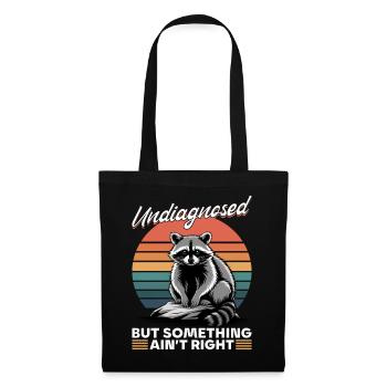 Funny Raccoon - Stoffbeutel - Schwarz - Vorne