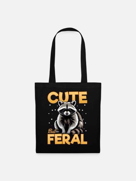 Funny Raccoon - Stoffbeutel - Schwarz