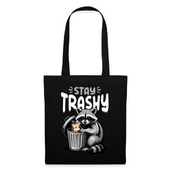 Funny Raccoon - Stoffbeutel - Schwarz - Vorne