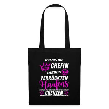 Chefin dieses Verrückten Haufens - Geschenkidee - Stoffbeutel - Schwarz - Vorne