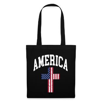 America Cross Flag - Tote Bag - black - Front