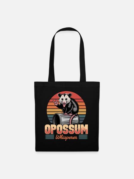 Funny Opossum - Stoffbeutel - Schwarz