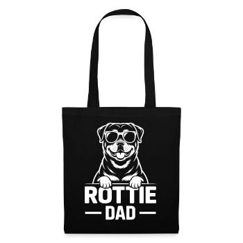 Rottweiler Spruch Papa Lustige Rottweiler Geschenk - Stoffbeutel - Schwarz - Vorne