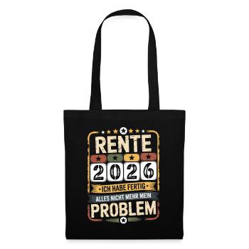Pension 2026 – Enfin la paix - Sac en tissu - noir - Devant