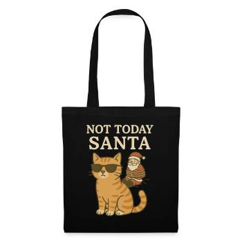 Nicht heute Weihnachtsmann-Lustiges Katzen-Weihnachtsdesign - Stoffbeutel - Schwarz - Vorne
