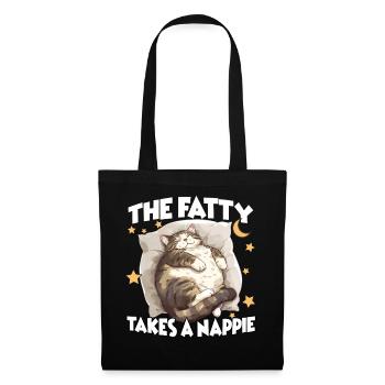 Fat Cat Sleep T Funny Cuddle T for Cats - Tote Bag - black - Front