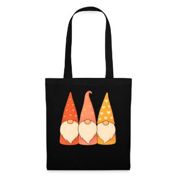 Gnomes Hearts Stars Weihnachtsfeiertag Spaß - Stoffbeutel - Schwarz - Vorne