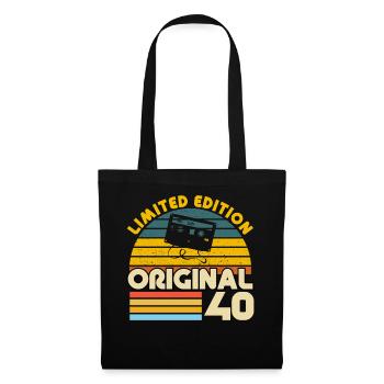 40 Ans Vintage Cadeau Anniversaire Rétro Original - Sac en tissu - noir - Devant