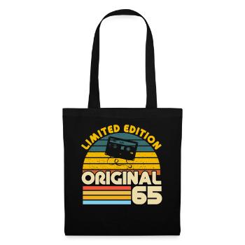 65 Ans Vintage Cadeau Anniversaire Rétro Original - Sac en tissu - noir - Devant