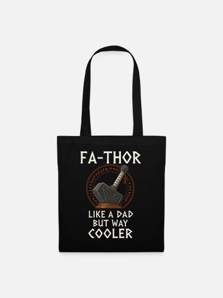 Fa-Thor Wikinger Vater Hammer Design - Stoffbeutel - Schwarz