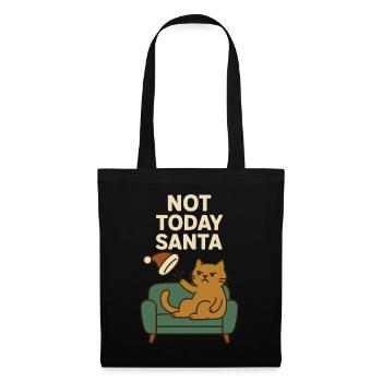 Nicht heute Weihnachtsmann-lustiger Katzen-Weihnachtshumor - Stoffbeutel - Schwarz - Vorne