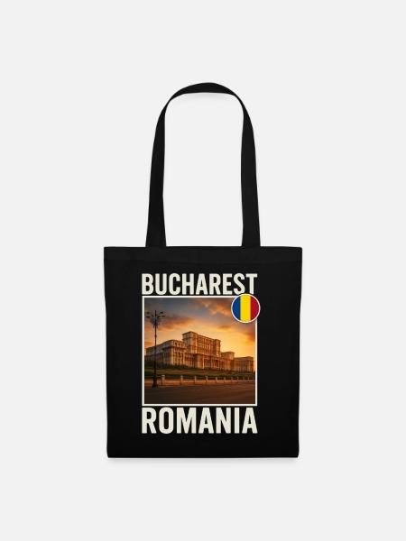 Rumänien Bukarest - Stoffbeutel - Schwarz