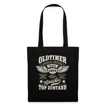 Oldtimer Modell 1956 | Geburtstag Geschenk - Stoffbeutel - Schwarz - Vorne