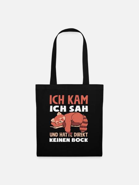 Lustiges Waschbär Keine Motivation Spruch - Stoffbeutel - Schwarz