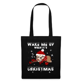 Sloth – Wake Me Up When It's Xmas - Tote Bag - black - Front