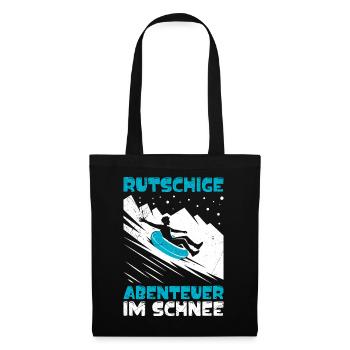 Rodel Piste RUTSCHIGE ABENTEURE IM SHNEE LUSTIG - Stoffbeutel - Schwarz - Vorne