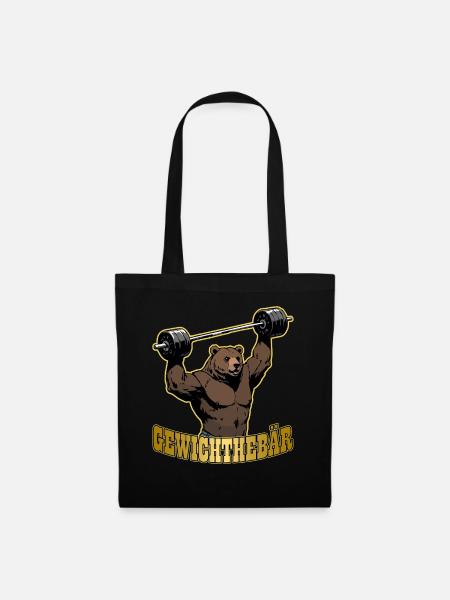 Gewichtheber GEWICHTEBÄR Lustiges - Stoffbeutel - Schwarz