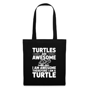 Les tortues sont géniales, je suis géniale - Sac en tissu - noir - Devant