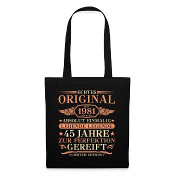 1981 Vintage Absolutely Unique 45th Birthday - Tote Bag - black - Front