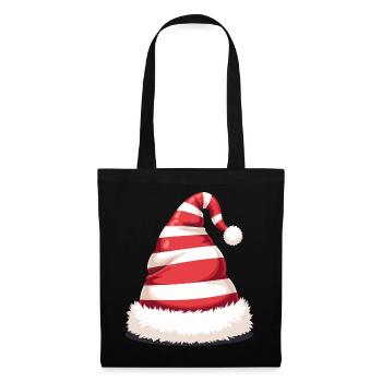 Candy Stripe Santa Hat - Tote Bag - black - Front