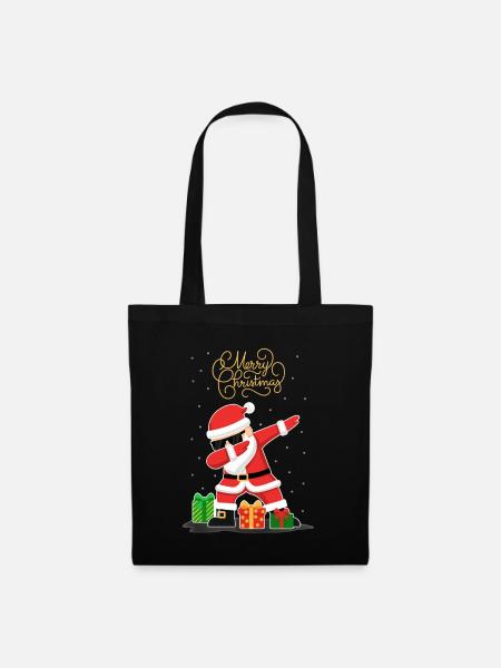 Lustiges Weihnachtsmann Santa Claus Dabbing Snow - Stoffbeutel - Schwarz