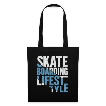 Skateboarding Lifestyle Retro Typo Design - Stoffbeutel - Schwarz - Vorne