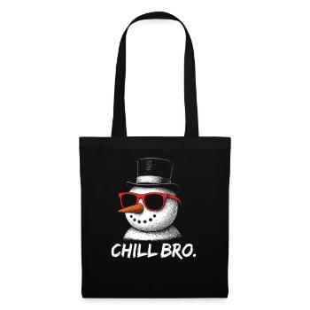CHILL BRO – Funny snowman with sunglasses - Tote Bag - black - Front