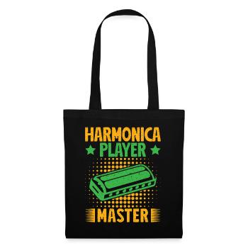 Funny Harmonica Player Master Harmonica - Stoffbeutel - Schwarz - Vorne