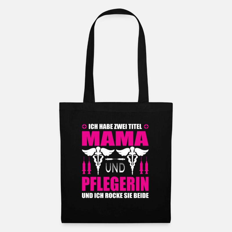 Mama und Pflegerin - Stoffbeutel - Schwarz