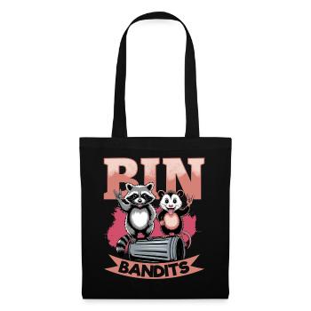 Funny Opossum and Raccoon - Stoffbeutel - Schwarz - Vorne