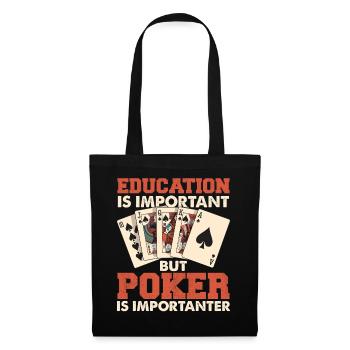 Education vs Poker Card Game Memes - Tote Bag - black - Front
