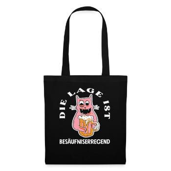 La situation est ivre, chat - Sac en tissu - noir - Devant