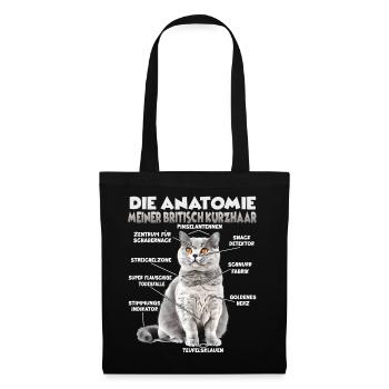 T britannique à cheveux court | Propriétaires de chats Cats British - Sac en tissu - noir - Devant