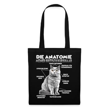 Britisch Kurzhaar Geschenk Katzenbesitzer Geschenk - Stoffbeutel - Schwarz - Vorne