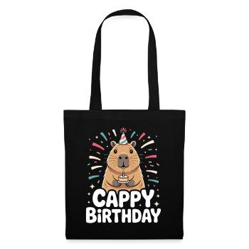 Capybara Anniversaire Cappy Anniversaire Drôle de capy - Sac en tissu - noir - Devant