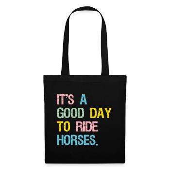 C’est un bon jour pour monter à cheval - Sac en tissu - noir - Devant