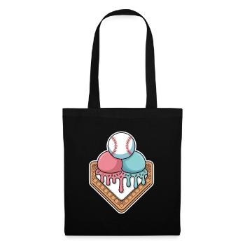 Baseball Eiscreme Home Plate Sommerlaune - Stoffbeutel - Schwarz - Vorne