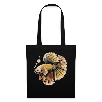 Prachtvoller Betta Fisch Print - Stoffbeutel - Schwarz - Vorne