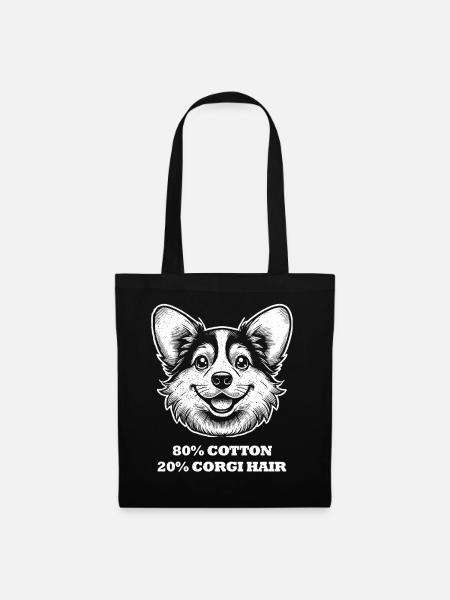 Corgi Haare - Stoffbeutel - Schwarz