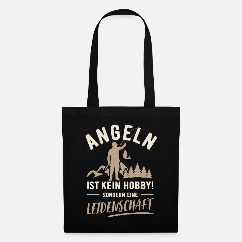 Angeln | Kein Hobby sondern Leidenschaft - Stoffbeutel - Schwarz