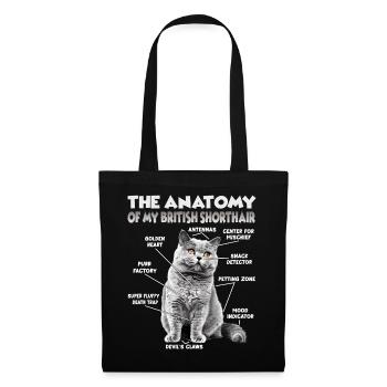 Motifs de chats mignons Femmes Chats Femmes Britanniques - Sac en tissu - noir - Devant