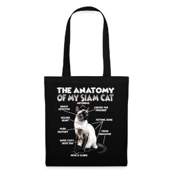 Siamkatzen Geschenk für Katzenliebhaber Katzenmama - Stoffbeutel - Schwarz - Vorne