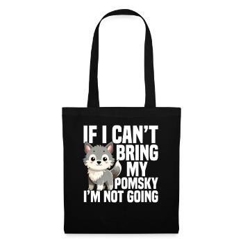 Pomsky Plüschtier-Hundegeschirr für Pomsky - Stoffbeutel - Schwarz - Vorne