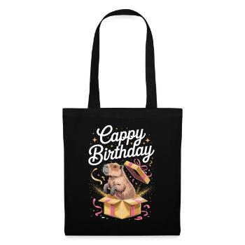 Capybara Anniversaire Cappy Anniversaire Drôle de capy - Sac en tissu - noir - Devant