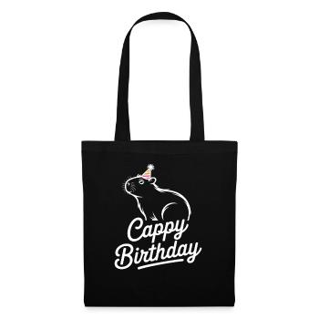 Capybara Anniversaire Cappy Anniversaire Drôle de capy - Sac en tissu - noir - Devant